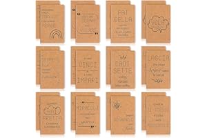 Sinmoe 24 Pezzi Quaderni di Ispirazione Mini Quaderno Mini Taccuini Tascabili Appunti con Frasi Motivazionali Italiano Regalo Laurea per Studenti Alunni Scuola Ufficio Viaggi