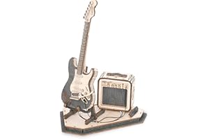 ROKR 3D Puzzle Holz Holzmodelle Bausätze Erwachsene Holzpuzzle Gitarre Modell Musikinstrumente, Guitar