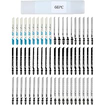60tlg Stichsägeblätter Set – T-Schaft stichsägeblätter für holz, Kunststoff & Metall, Stichsägeblätter Holz, Sägeblätter Stichsäge, Praktische Aufbewahrung mit Koffer Baumarkt