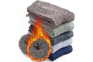 VoJoPi Calze Termiche Donna, 5 paia Calzini Donna Invernali, Caldi Spessore Calzini Lana, Taglia Unica 35-42