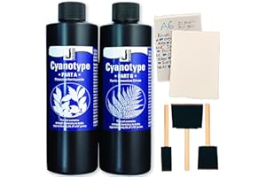 CREATIVE CRAFTERS Cyanotype Kit for Sun Printing – Includes 20 Sheets of 320gsm Handmade Paper, Foam Brushes & Tips Guide – DIY Light-Sensitive Paper for Solar Prints & Sunography Projects