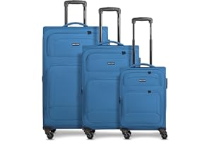SMARTBOX Édition 04, Bleu ardoise, Kofferset (3-teilig), Valise souple avec roulettes pivotantes