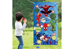 Jeux de Lancer Enfant,Lancer la bannière du Jeu, Jeu de Jet avec 3 Sacs de Haricots (Hero-Spider)