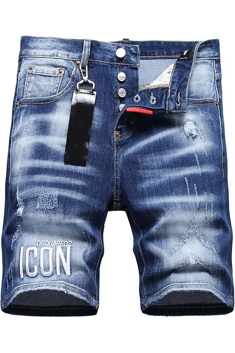 Completo Estivo Uomo Jeans Corti Da Uomo, Elasticizzati, In Denim