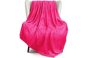 ‎EXCLUSIVO MEZCLA Exclusivo Mezcla Kuscheldecke Fleece Decke für Couch, Superweiche und Warme Sofadecke Wohndecke für Ganzjahreszeit, Plüsch und Leicht, 130 x 170 cm, Hot Pink