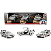JADA TOYS - Lorean Time Machine DMC 3'l&uuml; Paket - Geleceğe D&ouml;n&uuml;ş - 1/32