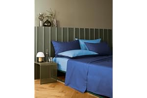 Bassetti Completo Letto Matrimoniale, Pop Color Double, Lenzuola, 100% cotone, Oltremare, 240 x 280