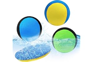 Audasi Wasser Sprungball, 4Pcs Wasserball Sprungball und Scheibe Weicher schnell trocknender Wasser-Sprungball mit Scheibe Grip Bounce Bälle Sommer Badespielzeug für Strand Schwimmbad Fluss See