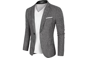PJ PAUL JONES Herren Sakko Sportlich 1 Knöpfe Einfarbig Business Anzugjacke für Hochzeit Freizeit