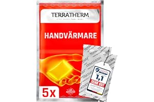 TerraTherm handvärmare - luftaktiverad - för varma händer i upp till 12 timmar - 5, 10 eller 30 par - värmedynor hand