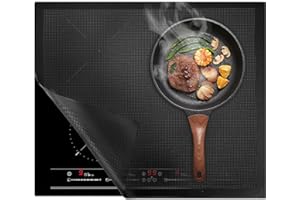 LDERFIV 60x52cm Protection Plaque Induction Protection Plaque de Cuisson Magnétique Tapis Plaque Induction Protege Tapis Silicone Anti Rayures Non Slip
