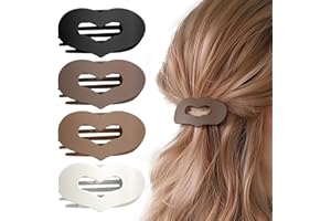 SONNOREL Haarklammern Flach,Flache Haarspangen 4 Stücke für Damen mit Neuem Design,Starker Halt,Matte,Große Haarspange für Dünnes und Dickes Haar,Gebogenes Design für Liegen und Autofahren