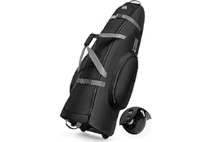 OutdoorMaster Padded Golf Travel Bag with Reinforced Wheels, 900D Heavy Duty Oxford Wear-Resistant and Waterproof Golf Travel Case, Soft-Sided Golf Club Bag, Shoes and Accessories Compartment
