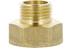 HYDROBIL Connettore di Riduzione BSP con Boccola in Ottone, 3/4" X 1/2", Per Acqua Calda e Sistemi di Riscaldamento Centralizzato, Miglioramento Dell'installazione Dei Tubi, Robusto