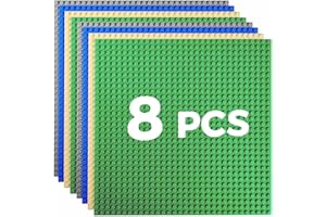 HUIZDQ 8 Stück Klassische Grundplatten für Bauklötze, 100% kompatibel mit Allen großen Marken, mit 32 X 32 Noppen, Mehrfarbig