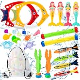 Mactoou Diving Toys, 24 Pieces Swimming Pool Games Underwater Set for Kids, Summer Water Pool Toys with a Bag for Kids
