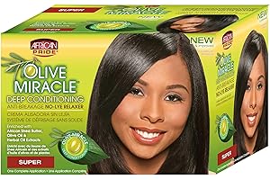 African Pride Olive Miracle Deep Conditioner Anti-Breakage Relaxer Kit Super