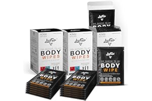 Leofair Body Wipes Einmalwaschlappen XXL - feuchte Waschlappen für Reisen, Camping, Festival & unterwegs - 30 große Feuchttücher einzeln verpackt für Gesicht und Körper