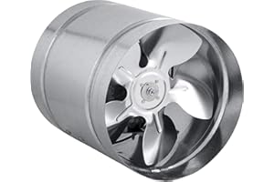 SYSTERM Stahl Axial Ventilador de tubo de ventilación 6 tamaños a elegir: 150, 160, 210, 250, 315, 350 mm. Estructura de chapa de acero galvanizado. Ventilador de canal para funcionamiento continuo.