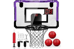 Yimore Indoor Basketball Hoop for Kids Bedroom, Automatic Scoring Indoor Mini Wall Mounted Basketball Hoop with 3 Balls, Sport Toy for Girls Boys
