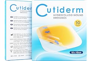 Cutiderm Confezione da 10 Medicazioni Adesive Sterili Idrocolloidali 10cm x 10cm - Materiale in Idrocolloide
