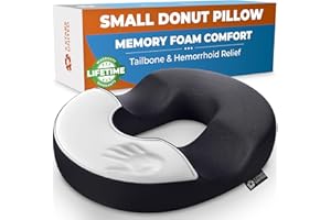 5 STARS UNITED Donut Pillow – Hemorrhoid & Tailbone Cushion for Pain Relief, Coccyx, Prostate, Sciatica, Pelvic Floor, Pregnancy & Postpartum, Black