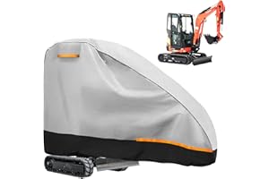 KISTRBA Bâche de protection imperméable et respirante 420D pour mini pelleteuse, pour mini-pelleteuse, 800 à 1600 kg, housse de protection contre la pluie, la neige, les UV, gris clair