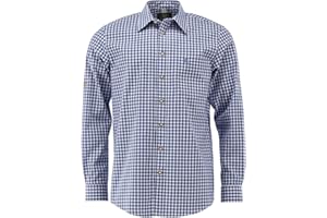 OS Trachten Herren Hemd Langarm Trachtenhemd mit Liegekragen Ukazui