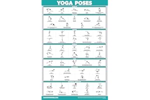 Palace Learning Yoga Position Exercise Poster - Yoga Asana Poses Chart - Laminated, 18" x 24"