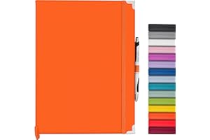 Bstorify A4 Notebook And Pen Set - 160 Lined Pages (21 x 29.7 cm) Orange Journal Notebook A4 with Hardback Cover, Pen Loop, Expandable Pocket - Ideal for Diary, Notetaking and Writing (A4, Orange)