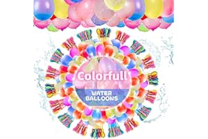 FUOUYA 333 Globos De Agua,Globos De Agua Llenado Rapido Con 3 Conexiones De Grifo,Bola Buuum Agua,Inflador Globos De Agua,Water Balloons Para Juguetes De Verano Aptos Para Exteriores, Piscina
