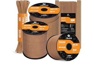 Abma Cord 4mm Paracord 550 Nylon Cuerda (10-15-30-50m) Tipo III 7 Hebras Cuerda de Nailon - MAX. 250 kg - Marrón Oscuro, 30m