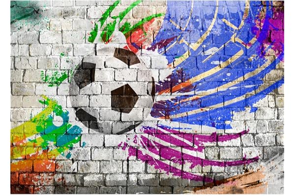 Runa Art Papier peint intissé 396 x 280 cm mur de pierre de football | Toison Décoration Murale Salon Chambre á Coucherr | Fabrication Allemande | Coloré 9021012b