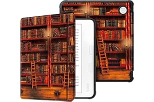 FINTIE Custodia per Kobo Libra 2 2021 - Sottile Leggero Cover Protettivo Posteriore in Morbido TPU con Auto Sveglia/Sonno per 7" Kobo Libra 2 E-Reader, Biblioteca