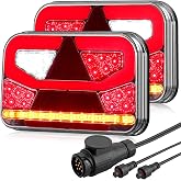 AUTOUTLET Trailer Tail Lights, 60 LED 13 Pin 5 m Detachable Cable | 12-30V E11-certified Truck Trailer Lighting