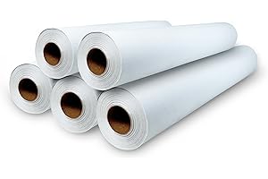 MUNTRADE Papel Camilla Crepado Blanco 60 cm x 70 m - 5 Rollos, Sin Precorte - Papel Camilla Masaje, Clínicas, Tatuaje, Fisioterapia, Estética