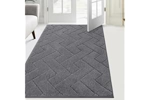 FCSDETAIL Dirt Trapper Indoor Door Mat 86 x 150 cm, Machine Washable Entrance Rug, Super Absorbent Dog Doormat, Non-slip Inside Floor Mat for Entryway, Muddy Shoes & Paws