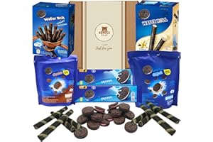 BUNDLE BEAR Oreo Biscuit Gift Set – 6 Piece Variety Box with Mini Oreos, Wafer Rolls & Classic Sandwich Biscuits – Chocolate Biscuit Selection Gift for Birthdays, Thank You & Sharing (Gift)