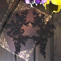 GORGECRAFT 8 Pezzi Di Applici Ricamati Neri, Fiori Boho Vintage In Pizzo, Toppe Da Cucire Per Riparazione E Decorazione Di Abiti, Camicie, Jeans, Borse, Tende - Ideale Per Il Fai Da Te - 2