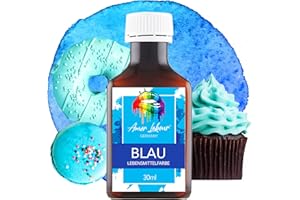 ‎AMOR LABOUR AMOR LABOUR Professional Lebensmittelfarbe BLAU 30ml | Premium Quality Food Coloring | BIG SIZE | Zum Färben von Teig, Dessert, Muffin, Macaron und alle anderen Lebensmittel | In EU hergestellt!