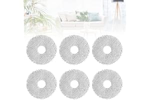 MOLBORY Lot de 6 tampons de serpillère, lavables, pour robot aspirateur Dream L10s Ultra, pour robot aspirateur Dream S10plus/S10PRO/X10, compatibles avec les aspirateurs robot L10s Ultra