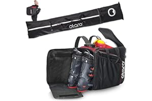 Otaro Housse Ski et Sac Chaussure Ski (Pro Set | 56 L & 76 L - 96 L) Ensemble Premium | Housse pour Skis et Sac à Chaussures de Ski avec Compartiment pour Casque | Porte Ski, Housse Ski