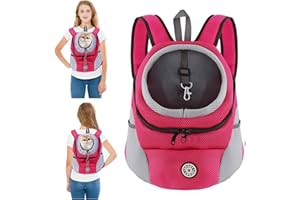 PETCUTE Sac à Dos de Transport pour Chiens,Respirant,Réglable Sac à Dos pour Chien et Chat avec Fond étanche,Bandoulière Rembourrée,Sacs de Transport pour Animaux de Voyage,Crochet de Sécurité