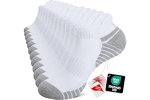 TANSTC Mens Running Socks Anti-Blister Cushioned Sports Socks Trainer Socks for Men Women Cotton Ankle Socks Low Cut Breathable Athletic Sock(6 Pairs)