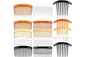 Chuangdi 12 Pieces French Side Hair Twist Comb Plastic Decorative Hair Comb for Women Accessories with Teeth Styling Twist Side Clips Air Fine(7 Teeth, 15 Teeth, 23 Teeth)