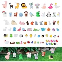 113 Stück Leuchtende Mini-Tierfiguren Aus Kunstharz – Für Deko, Feengarten, Mikrolandschaft – Bunt, 1,3-2,8 Cm