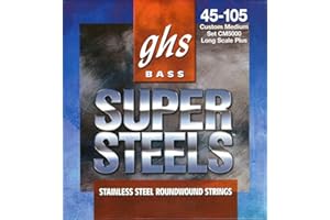 GHS STRINGS GHS Super Steels - CM5000 - Bass String Set, 4-String, Custom Medium Light, .045-.105