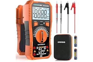 Crenova Digital multimeter, TRMS Voltmeter Ammeter Auto-Range 6000 Zähler Ohmmeter, misst Spannung Kapazität Temp Wiederstand mit Large LCD-Anzeige und Hintergrundlicht, for Automotive, Elektrike