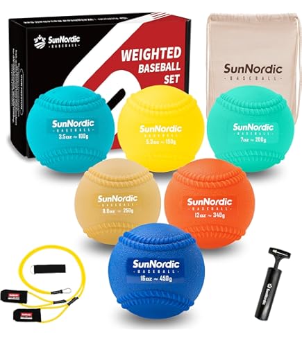 Plyoballs Plyobballen, set van 6 honkbals, softbal, handbal, training