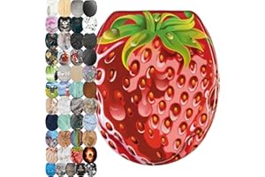 Sanilo WC Sitz ohne Absenkautomatik, viele schöne Toilettendeckel zur Auswahl, hochwertige und stabile Qualität aus Holz (Strawberry)